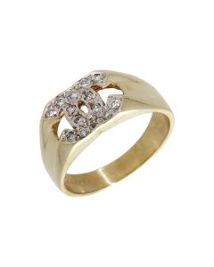 Pre-Owned 9ct Yellow Gold Entwined C Linked Dress Ring
