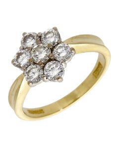 Pre-Owned 18ct Yellow Gold 1.00ct Diamond Cluster Ring