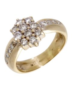 Pre-Owned 9ct Yellow Gold 0.50ct Diamond Cluster Ring