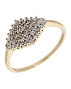 Pre-Owned 9ct Yellow Gold Diamond Cluster Ring