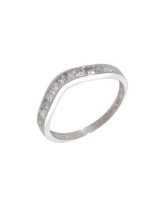 Pre-Owned 9ct White Gold 0.25ct Diamond Wave Wishbone Ring