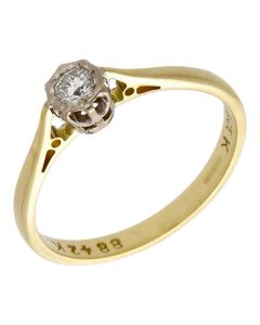 Pre-Owned 18ct Yellow Gold 0.10ct Diamond Solitaire Ring