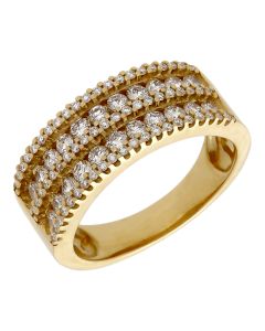 Pre-Owned 18ct Yellow Gold 1.00ct Diamond 5 Row Dress Ring