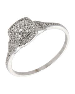 Pre-Owned 9ct White Gold Diamond Cluster Ring