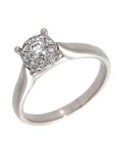 Pre-Owned 9ct White Gold 0.25ct Diamond Cluster Ring