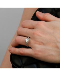 Pre-Owned 18ct White Gold 1.00ct Diamond Halo Cluster Ring