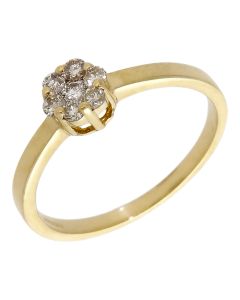Pre-Owned 18ct Yellow Gold 0.24ct Diamond Cluster Ring