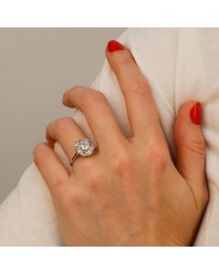 Pre-Owned 14ct White Gold 1.65ct Old Cut Diamond Cluster Ring