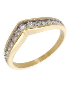Pre-Owned 18ct Yellow Gold 0.35ct Diamond Half Wishbone Ring