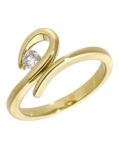 Pre-Owned 18ct Yellow Gold 0.15ct Diamond Set Swirl Dress Ring