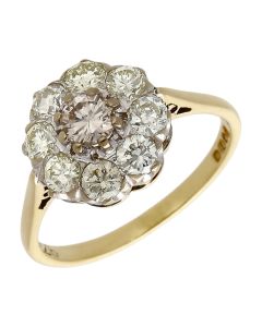 Pre-Owned 18ct Yelllow Gold 1.10ct Diamond Cluster Ring