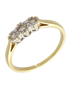 Pre-Owned 18ct Yellow Gold Diamond Trilogy Ring