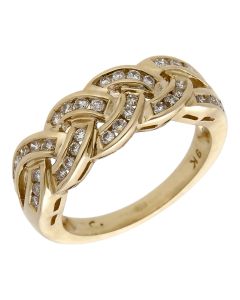 Pre-Owned 9ct Yellow Gold 0.50ct Diamond Weave Dress Ring