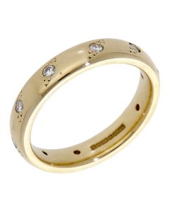 Pre-Owned 9ct Yellow Gold Diamond Set Full Band Ring