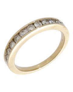 Pre-Owned 9ct Yellow Gold 0.50ct Diamond Half Eternity Ring