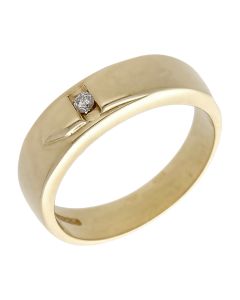Pre-Owned 9ct Yellow Gold Diamond Set Belt Buckle Band Ring