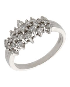Pre-Owned 14ct White Gold 1.00ct Diamond Cluster Ring