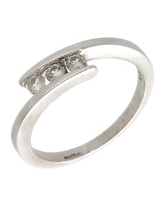 Pre-Owned 9ct White Gold 0.25ct Diamond Trilogy Twist Ring
