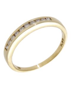 Pre-Owned 9ct Yellow Gold 0.20ct Diamond Half Eternity Ring