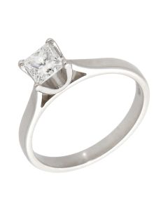 Pre-Owned 18ct Gold 0.57ct Princess Cut Diamond Solitaire Ring