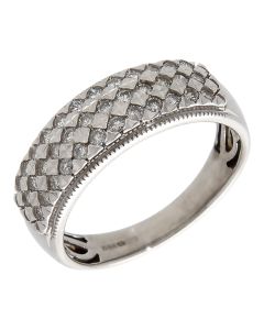 Pre-Owned 9ct White Gold 0.50ct Diamond 3 Row Dress Ring