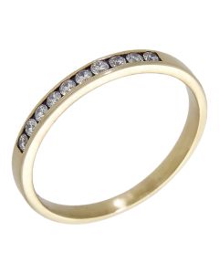Pre-Owned 9ct Yellow Gold 0.20ct Diamond Half Eternity Ring