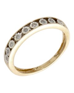 Pre-Owned 9ct Yellow Gold Illusion Set Diamond Eternity Ring