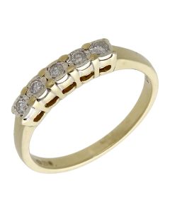 Pre-Owned 9ct Yellow Gold 0.15ct Diamond Half Eternity Ring