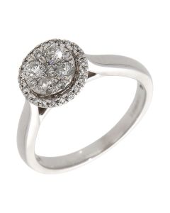 Pre-Owned 14ct White Gold 0.40ct Diamond Circle Cluster Ring