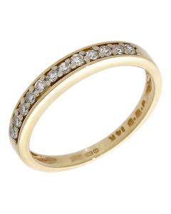 Pre-Owned 14ct Yellow Gold 0.18ct Diamond Half Eternity Ring