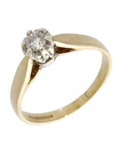 Pre-Owned 9ct Yellow Gold 0.15ct Diamond Solitaire Ring