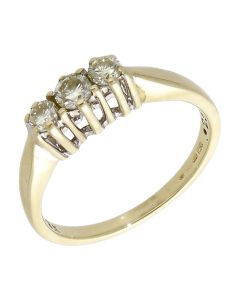Pre-Owned 9ct Yellow Gold 0.25ct Diamond Trilogy Ring