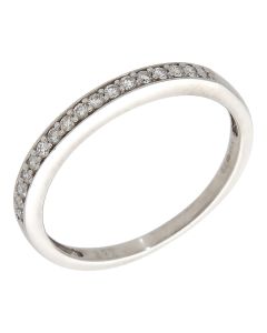 Pre-Owned 9ct White Gold 0.13ct Diamond Half Eternity Ring