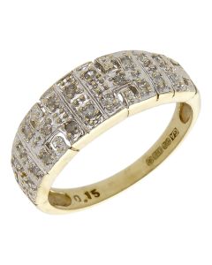 Pre-Owned 9ct Yellow Gold 0.15ct Diamond Set Dress Ring