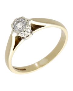 Pre-Owned 9ct Yellow Gold 0.20ct Diamond Solitaire Ring