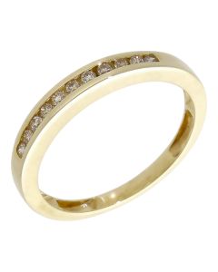 Pre-Owned 9ct Yellow Gold 0.15ct Diamond Half Eternity Ring