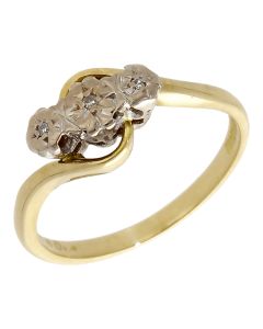 Pre-Owned Vintage 1972 18ct Gold Diamond Trilogy Twist Ring
