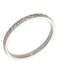 Pre-Owned Palladium 0.12ct Diamond Set Band Ring