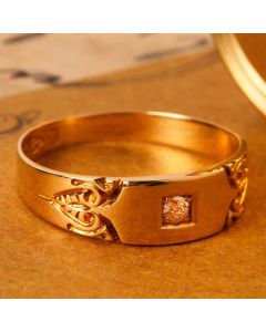 Pre-Owned Vintage Chester 1893 9ct Gold Diamond Set Signet Ring