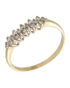 Pre-Owned 9ct Yellow Gold Diamond Cluster Ring