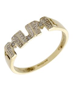 Pre-Owned 9ct Yellow Gold Diamond Set Mum Ring