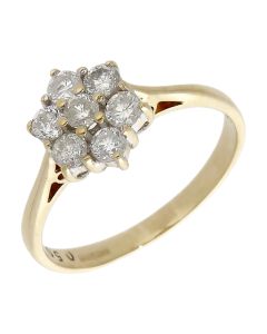 Pre-Owned 9ct Yellow Gold 0.50ct Diamond Cluster Ring