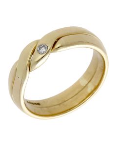 Pre-Owned 9ct Yellow Gold Diamond Set 2 Part Puzzle Ring