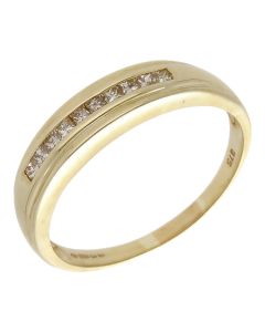Pre-Owned 9ct Gold Princess Cut Diamond Half Eternity Band Ring