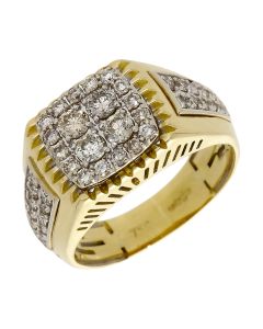 Pre-Owned 18ct Yellow Gold Diamond Set Signet Ring
