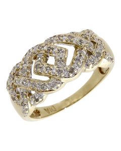 Pre-Owned 9ct Yellow Gold Diamond Set Woven Dress Ring