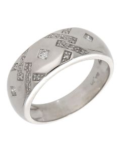 Pre-Owned 9ct White Gold 0.20ct Diamond Fancy Band Ring