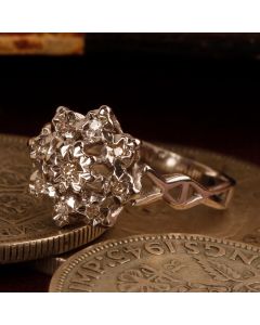 Pre-Owned Vintage 1980 9ct White Gold Diamond Cluster Ring