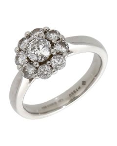 Pre-Owned Platinum 1.01ct Diamond Cluster Ring