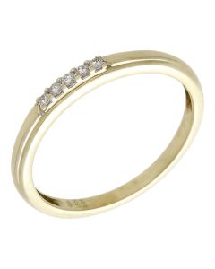 Pre-Owned 9ct Yellow Gold 0.04ct Diamond Set Band Ring